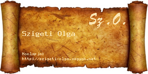 Szigeti Olga névjegykártya